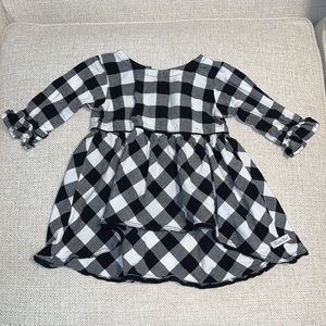 Ruffle Butts Black & White Plaid High Low Top